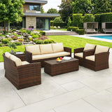 Outdoor 7-Seater Wicker Sectional Sofa Set