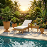 Outdoor Rattan Wicker Urn Planter Set of 3 (Beige)