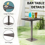Outdoor Bar Set with High Top Table – All-Weather Rattan