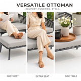 2-Piece Outdoor Rope Loveseat Sofa With Ottoman