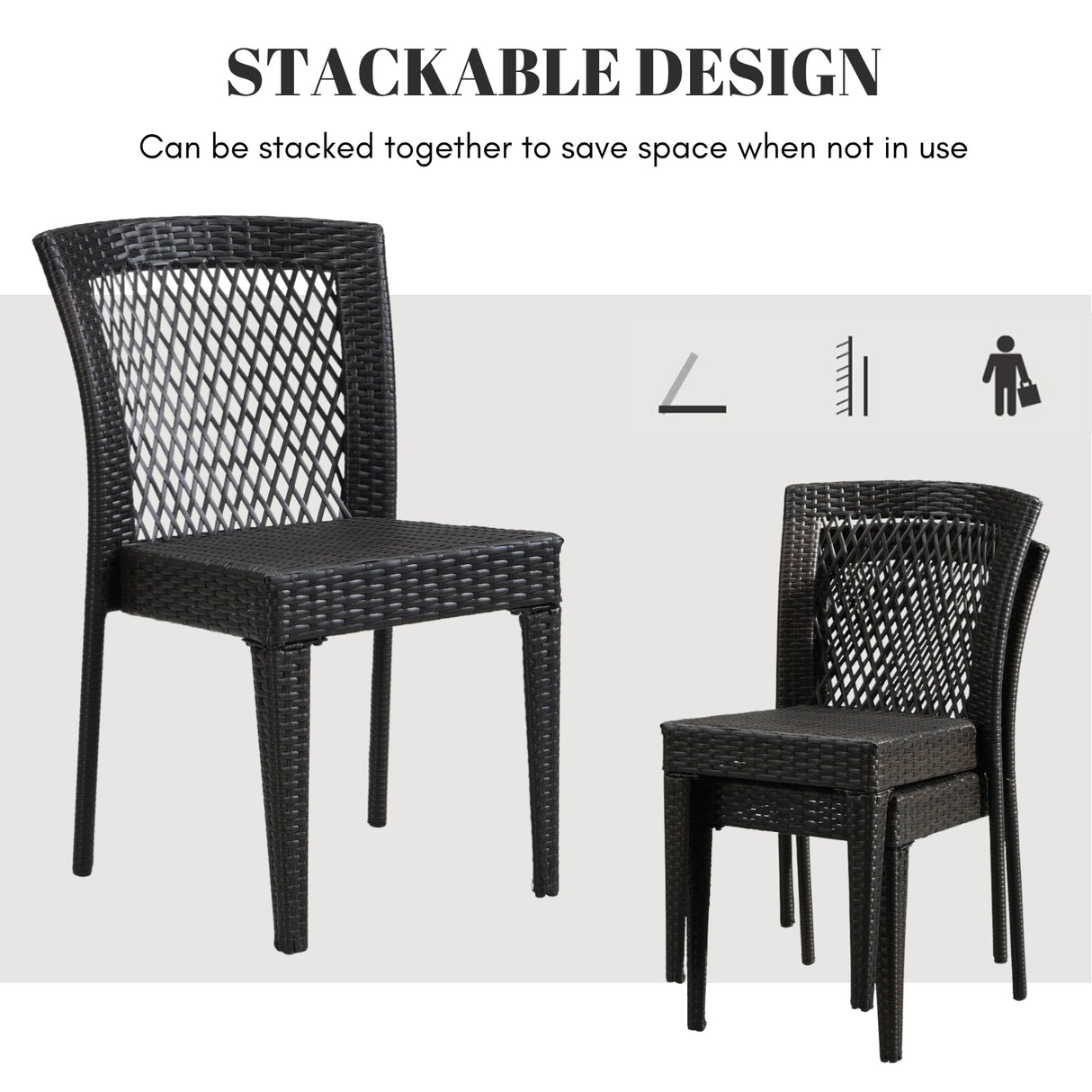 Outdoor Rattan Wicker Patio Dining Chairs