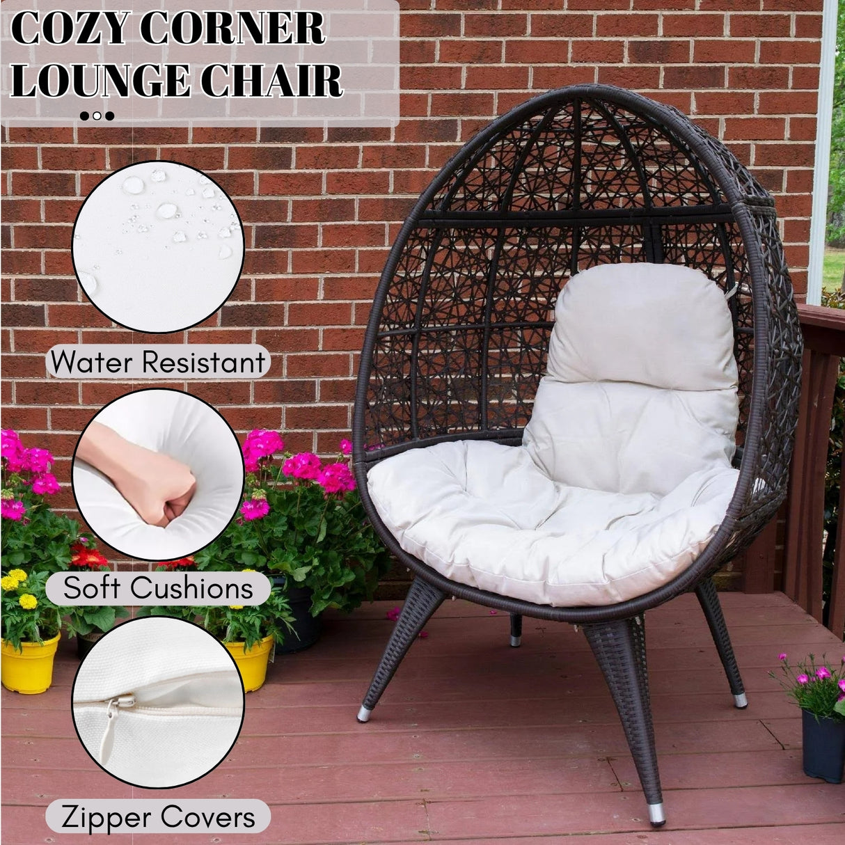 Outdoor All-Weather Wicker Egg Chair
