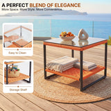 Outdoor Double-Tone Rattan Wicker 3-Piece Patio