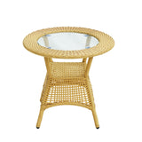 Outdoor Wicker 5-Piece Patio Set with Outdoor Umbrella