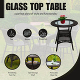 5-Piece Outdoor Rattan Wicker Patio Bistro Set