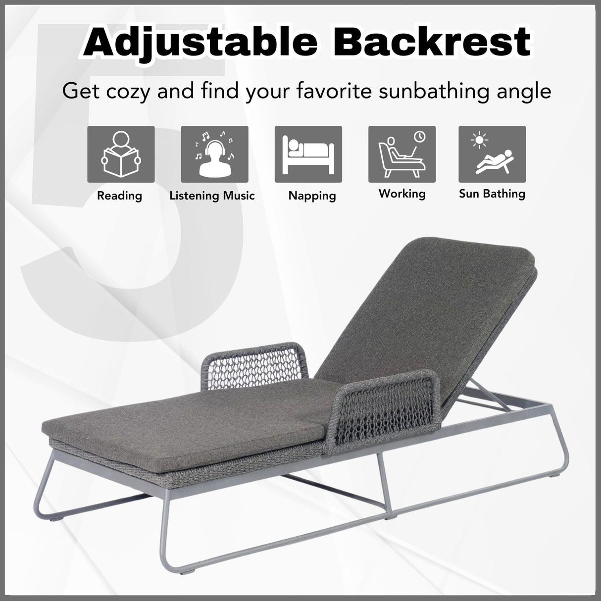 Outdoor Rope Lounge Chair With Side Table