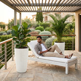 2-Piece Outdoor Wicker Planter Set (White)