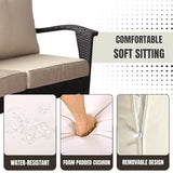 Outdoor Rattan Wicker 1-Piece Loveseat Sofa