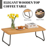 Outdoor Rope 4-Piece Sofa Set With Wooden Top Table