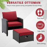 5 Piece Outdoor Patio Wicker Furniture Set