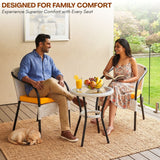 3 Piece Outdoor Wicker Patio Furniture Set (White & Yellow)