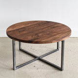 Sheesham Wood Top Round Coffee Table