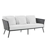 6-Piece Outdoor Rope Sofa Set (Grey & White)