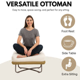 Outdoor 5pcs All-Weather Rope Sofa Set with Cushions (Beige & White)