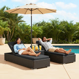 Outdoor Wicker Lounge Chairs Set of 2