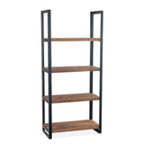 Solid Sheesham Wood 4 Tier Tall Standing Corner Open Bookcase