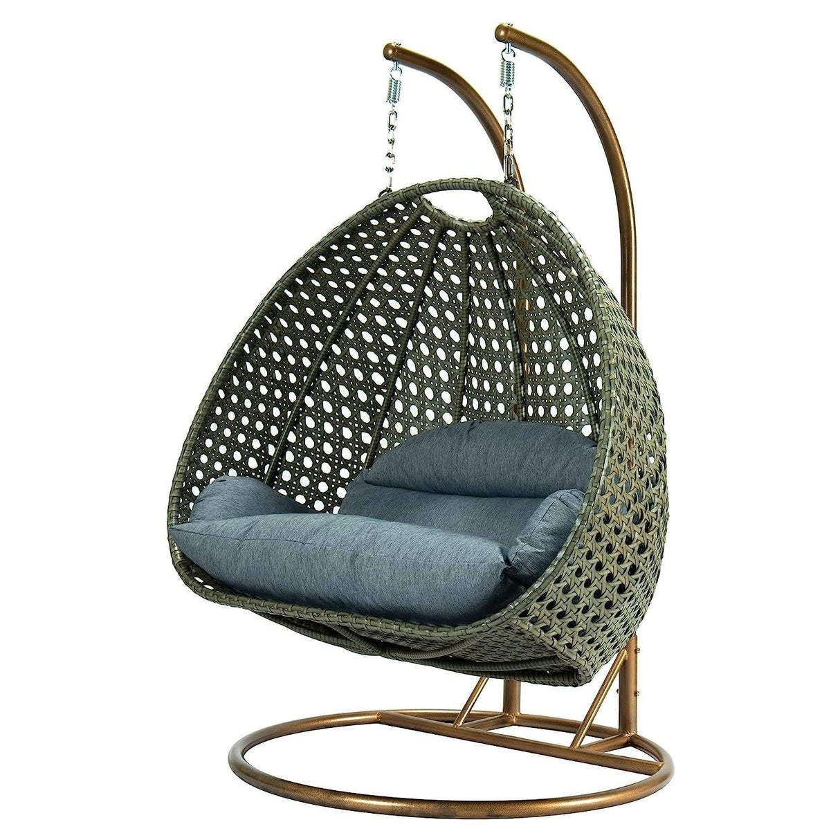 Double Seater Hanging Swing Chair (Dark Brown/Dark Grey)