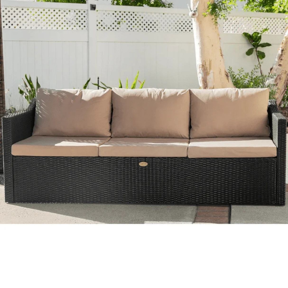 Outdoor All-Weather Rattan Wicker Three Seater Sofa