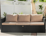 Outdoor All-Weather Rattan Wicker Three Seater Sofa