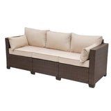 3-Seater Outdoor Rattan Wicker Patio Sofa