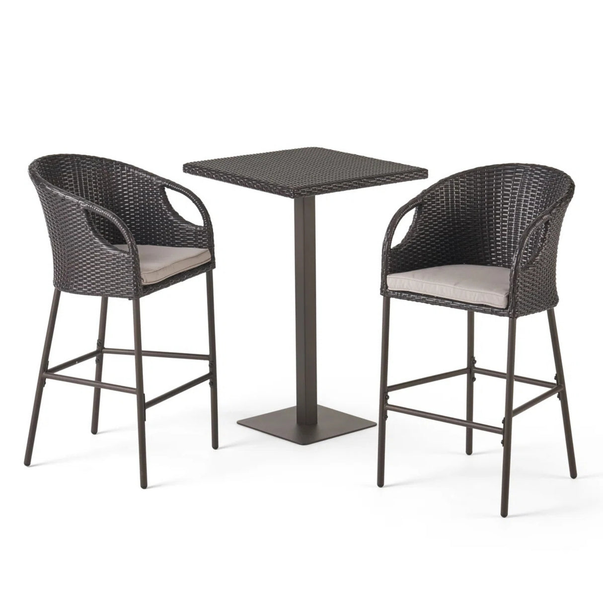 Outdoor Bar Set with High Top Table – All-Weather Rattan