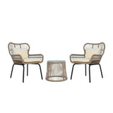 Outdoor Patio Garden 3 Piece All Weather Resistant Furniture Set