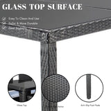 9-Piece Outdoor Rattan Wicker Dinning Table Set