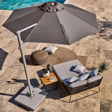 Outdoor Rope 2 Seater Patio Daybed With Wooden Top Side Table