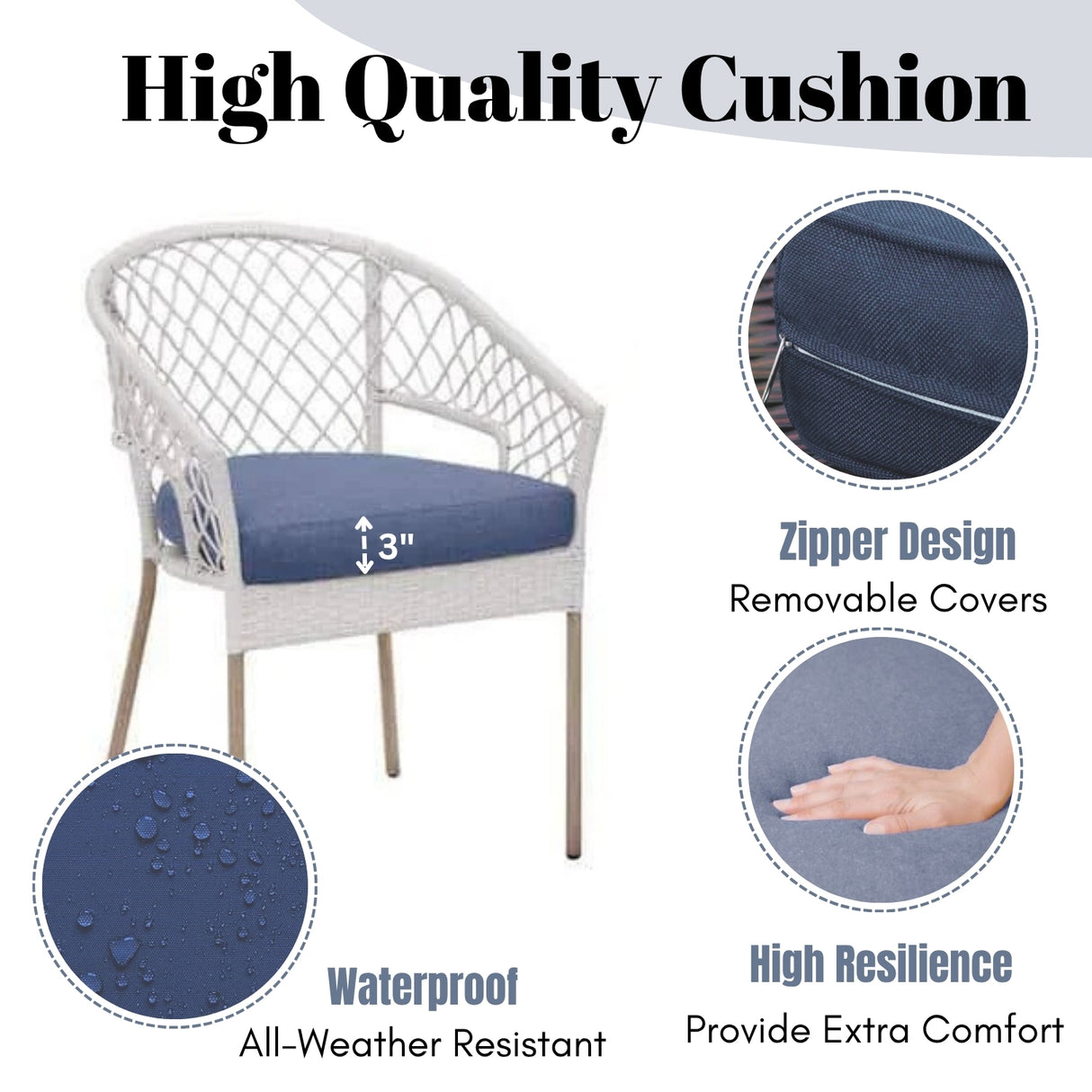3-Piece Outdoor Rattan Wicker Patio Set