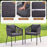 2-Piece Outdoor Rope Patio Dining Chairs