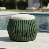 Outdoor Rope 3-Piece Patio Sofa Set (Green & Off-White)