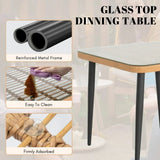 5-Piece Outdoor Patio Dining Set With Rattan Chairs & Glass-Top Table