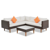 3-Pieces Outdoor Wicker  L-Shape Sofa Set