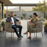 2-Piece Outdoor Rope Sofa Chairs (Grey)