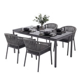 All Weather Resistant 5-Piece Outdoor Dining Set (Grey)