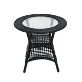 Outdoor Wicker 3-Piece Patio Set with Outdoor Umbrella