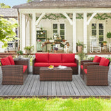 Outdoor 7-Seater Wicker Sectional Sofa Set