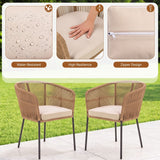 2-Piece Outdoor Rope Patio Dining Chairs