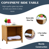 Outdoor 5 Piece Patio Wicker All Weather Sectional Furniture Set