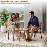 Outdoor Rope 3 Piece Patio Bistro Set (Beige & Cream)