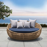 Outdoor Round Beige Rope Daybed Sofa