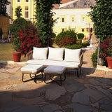 7 Seater Outdoor Rope Sofa Set with Ottomans