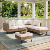 Outdoor Rattan Wicker 6-Seater Sofa Set