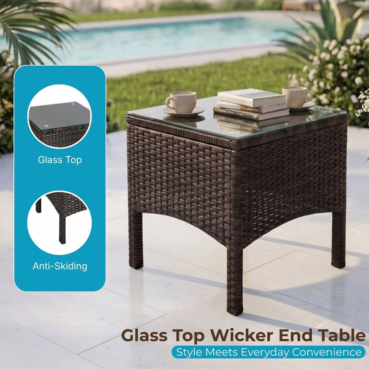 Outdoor Wicker 5-Piece Patio Sofa Set