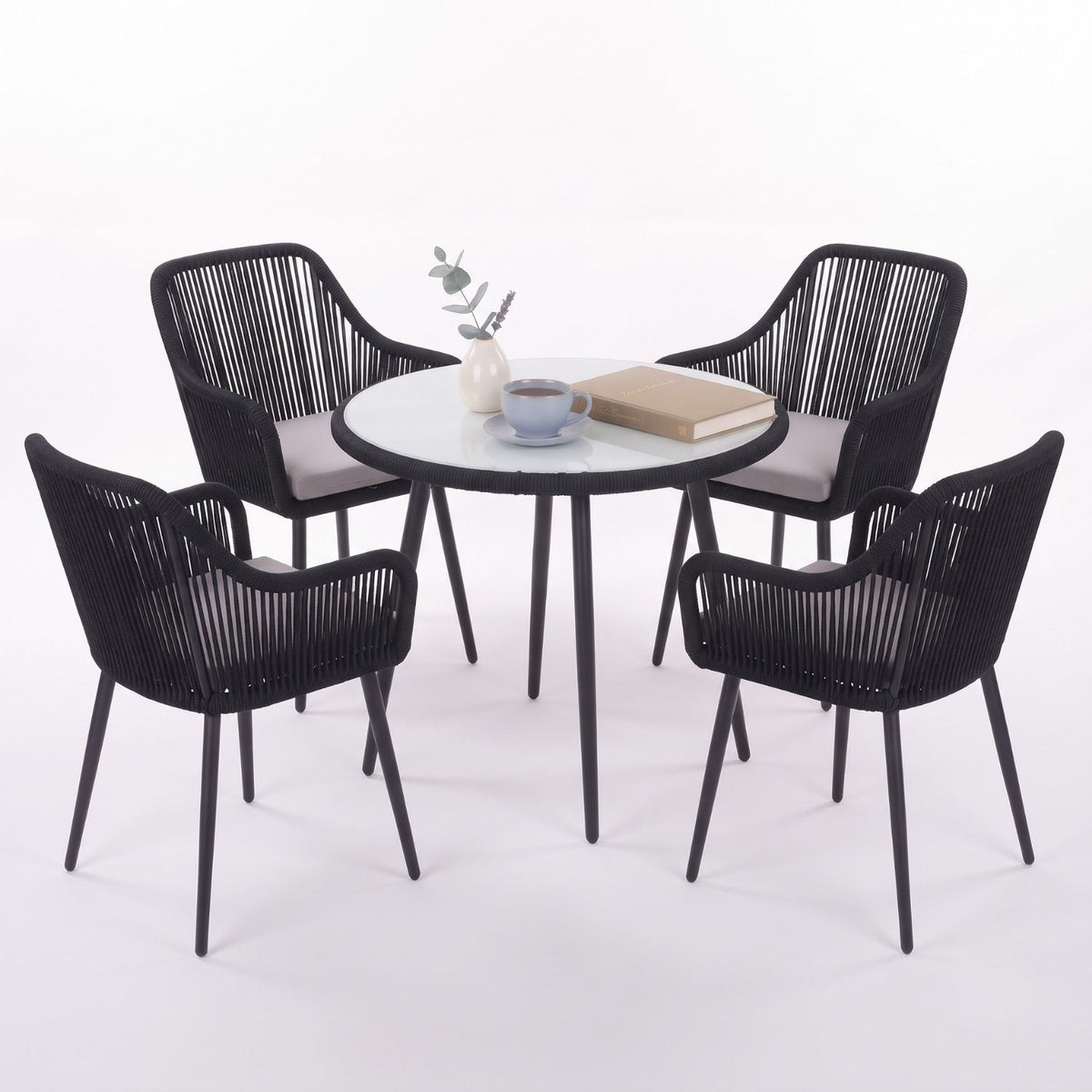 5-Piece Outdoor Rope Patio Dining Set
