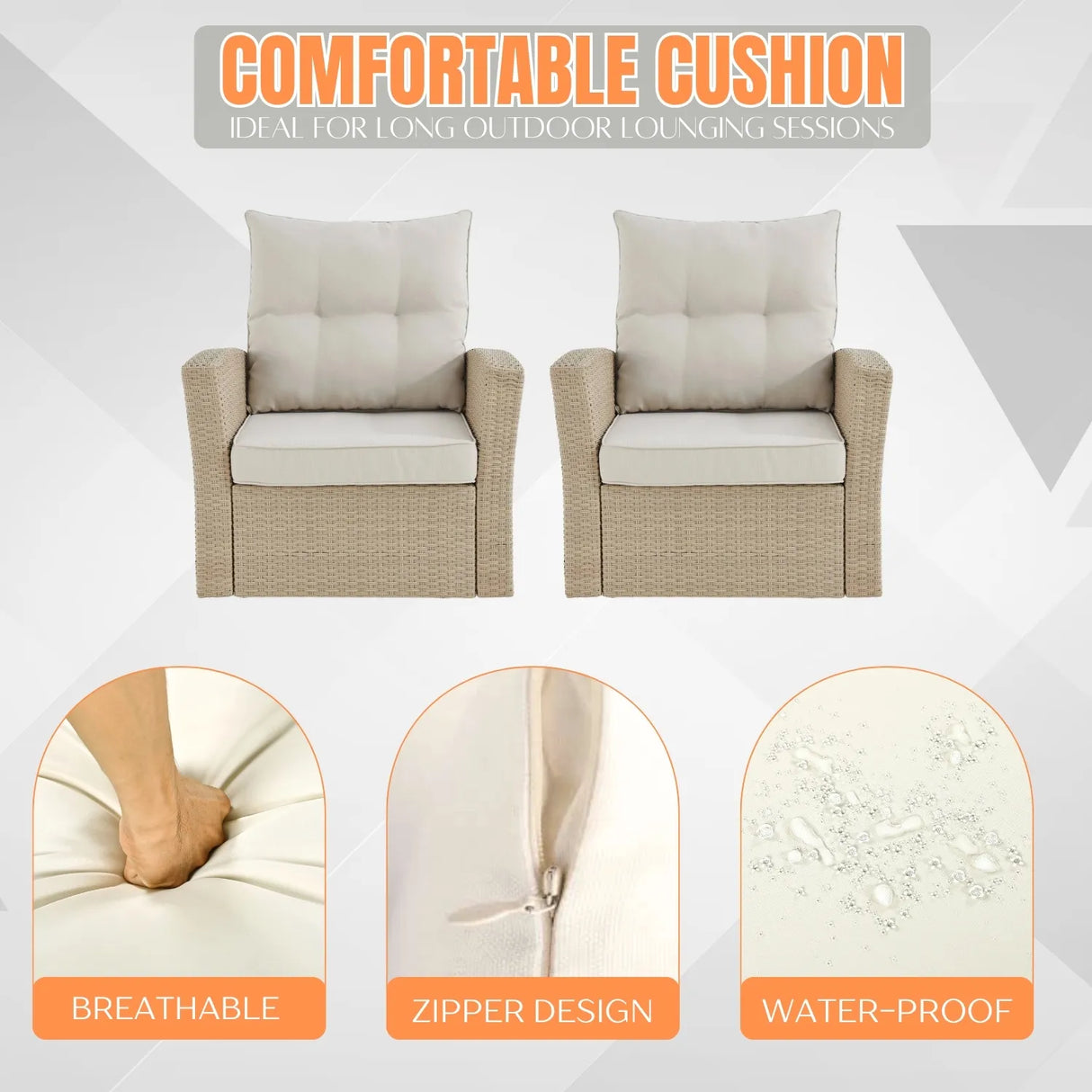 Outdoor Rattan Wicker 4-Piece Patio Sofa Set