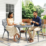 Outdoor 3-Piece Cast Aluminum Bistro Set (Grey)