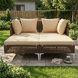 Luxury Outdoor Rattan Wicker Daybed with Canopy & Cushions