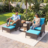 Outdoor 5 Piece Patio Wicker Furniture Set