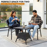 Outdoor Wicker 3 Piece Patio Bistro Set (Black)